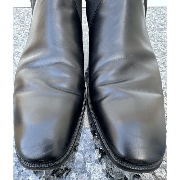 Salvatore Ferragamo Santo Chelsea Ankle Boots Black Glossy Leather Slip On 13D main image 11